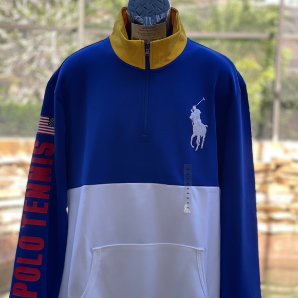 POLO RALPH LAUREN BIG PONY TENNIS QUARTER ZIP JACKET